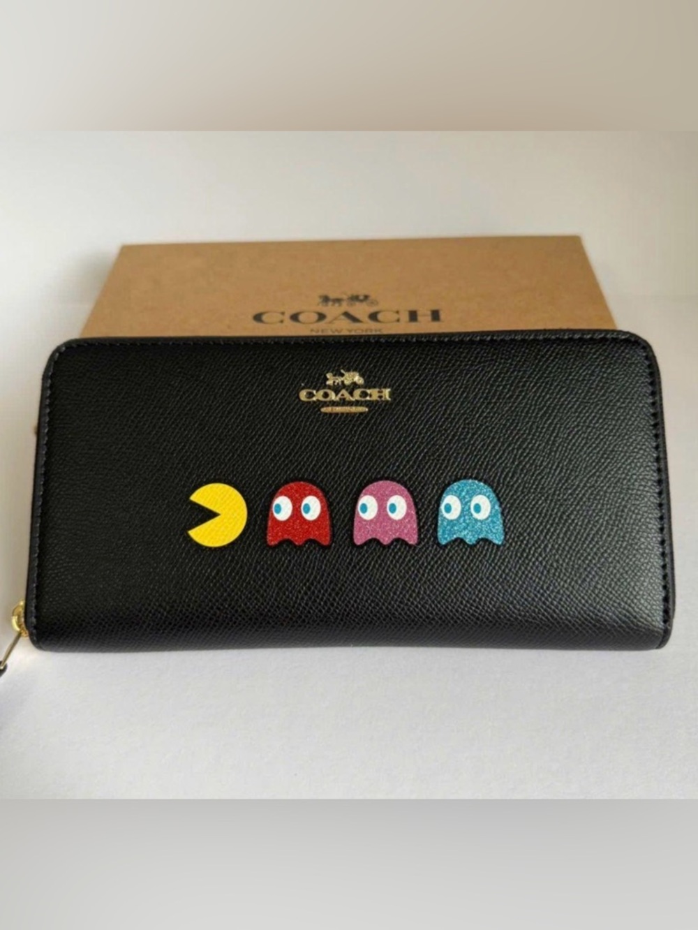 Coach X PAC-Man Accordion Zip Wallet NWOT